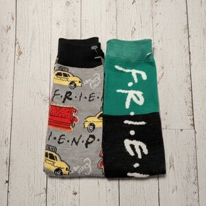 NWOT Authentic "Friends" TV Show Socks 🚕 Central Perk Sofa Icons (2 Pairs)